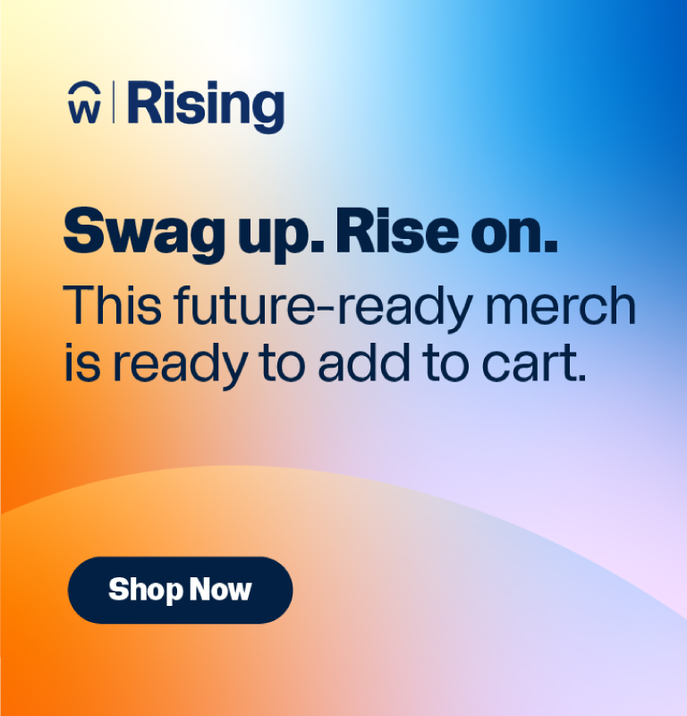 Hero image that reads: This future-ready merch is ready to add to cart.
