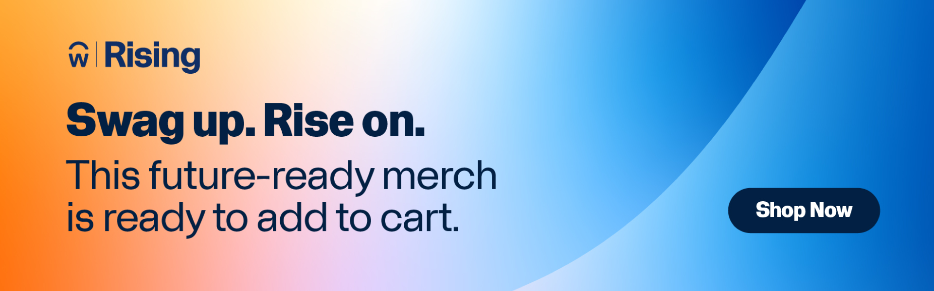 Hero image that reads: This future-ready merch is ready to add to cart.