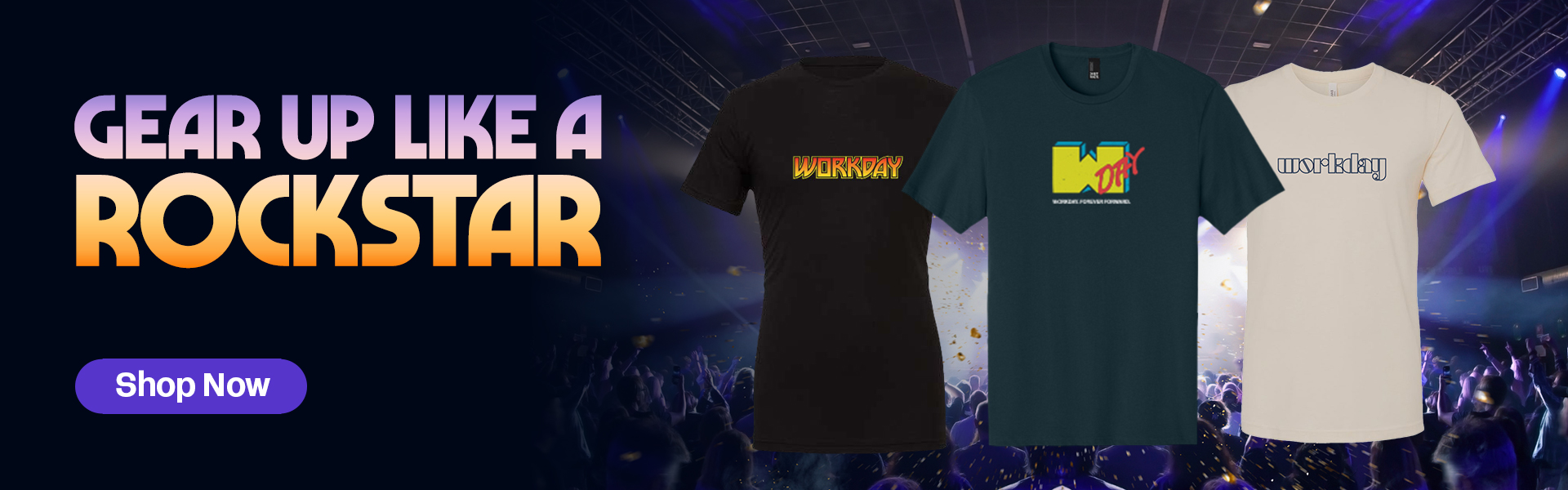 Sidekick banner featuring three new Workday shirts.