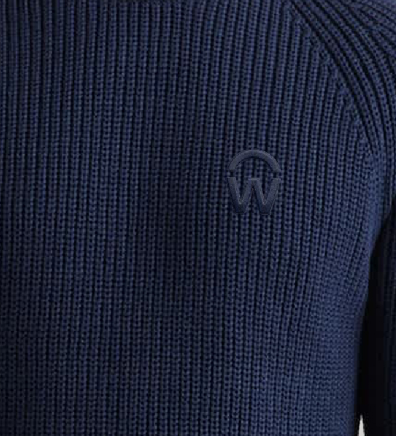 100% Organic Cotton Fisherman Crew Sweater Embroidery
